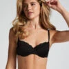Secret Lace Padded Underwired Bra - Black
