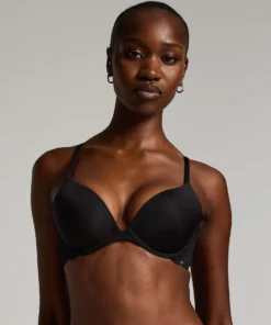 Angie Padded Underwired Push-Up Bra - Black