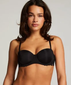 Angie Padded Underwired Strapless Bra - Black