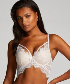 Marilee Padded Underwired Longline Bra - White