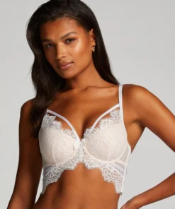 Marilee Padded Underwired Longline Bra - White