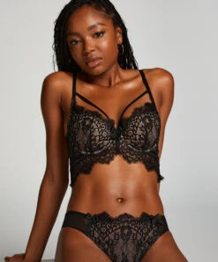 Marilee Padded Underwired Longline Bra - Black