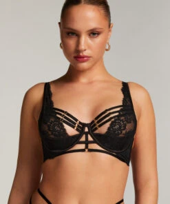 Iggy Half-Padded Cup Underwired Longline Bra - Black