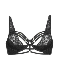 Iggy Half-Padded Cup Underwired Longline Bra - Black -Deals Bare Bralettes Store 182484 5