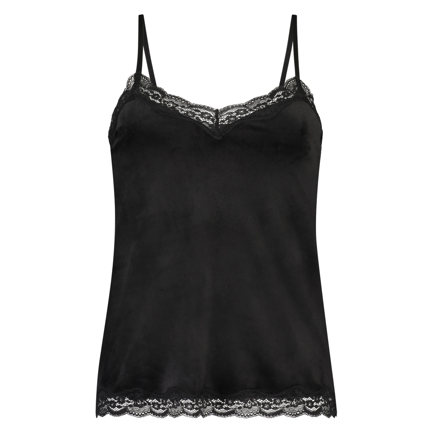Velours Lace Cami Top - Black 6 Velours Lace Cami Top - Black - Image 6