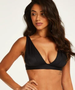 Deluxe Triangle Bikini Top - Black