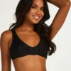 Luxe Non-Padded Underwired Bikini Top - Black