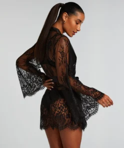Isabelle Lace Kimono - Black -Deals Bare Bralettes Store 191636 4 scaled