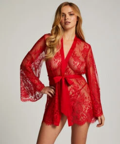 Isabelle Lace Kimono - Red