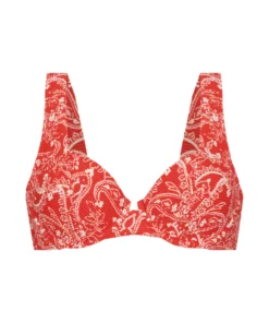 Paisley Non-padded Underwired Bikini Top - Red -Deals Bare Bralettes Store 198769 5 scaled