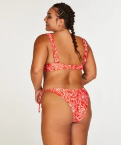 Paisley Brazilian Tanga Bikini Bottoms - Red -Deals Bare Bralettes Store 198789 13 scaled