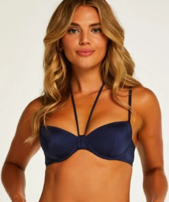 Luxe Padded Underwired Bikini Top - Blue
