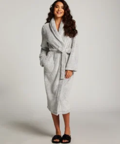 Fleece Bathrobe - Grey