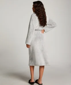 Fleece Bathrobe - Grey -Deals Bare Bralettes Store 199158 4 scaled