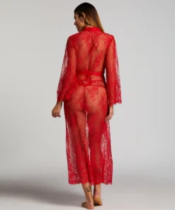 Long Allover Lace Kimono - Red -Deals Bare Bralettes Store 200422 4 scaled