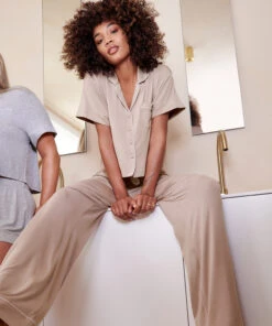 Essential Jersey Short-Sleeved Jacket - Beige -Deals Bare Bralettes Store 201744 17