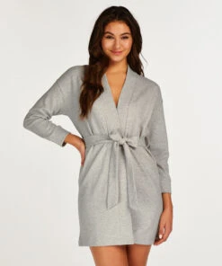 Jacquard Bathrobe - Grey