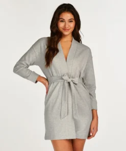 Jacquard Bathrobe - Grey