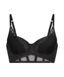Jacqueline Padded Underwired Longline Bra - Black -Deals Bare Bralettes Store 202046 5 scaled