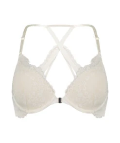Daisy Padded Underwired Push-Up Bra - White -Deals Bare Bralettes Store 202102 5