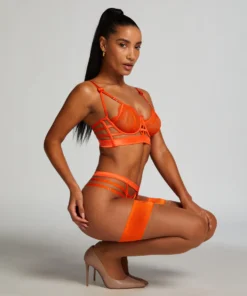Mitzy Non-Padded Underwired Longline Bra - Orange