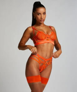 Mitzy Non-Padded Underwired Longline Bra - Orange -Deals Bare Bralettes Store 202534 3