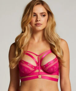 Sadie Non-Padded Underwired Longline Bra - Pink