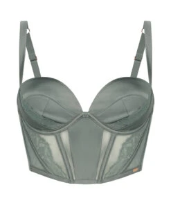 Nicole Padded Underwired Longline Bra - Green -Deals Bare Bralettes Store 202576 5
