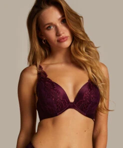 Samra Padded Underwired Push-Up Bra - Purple
