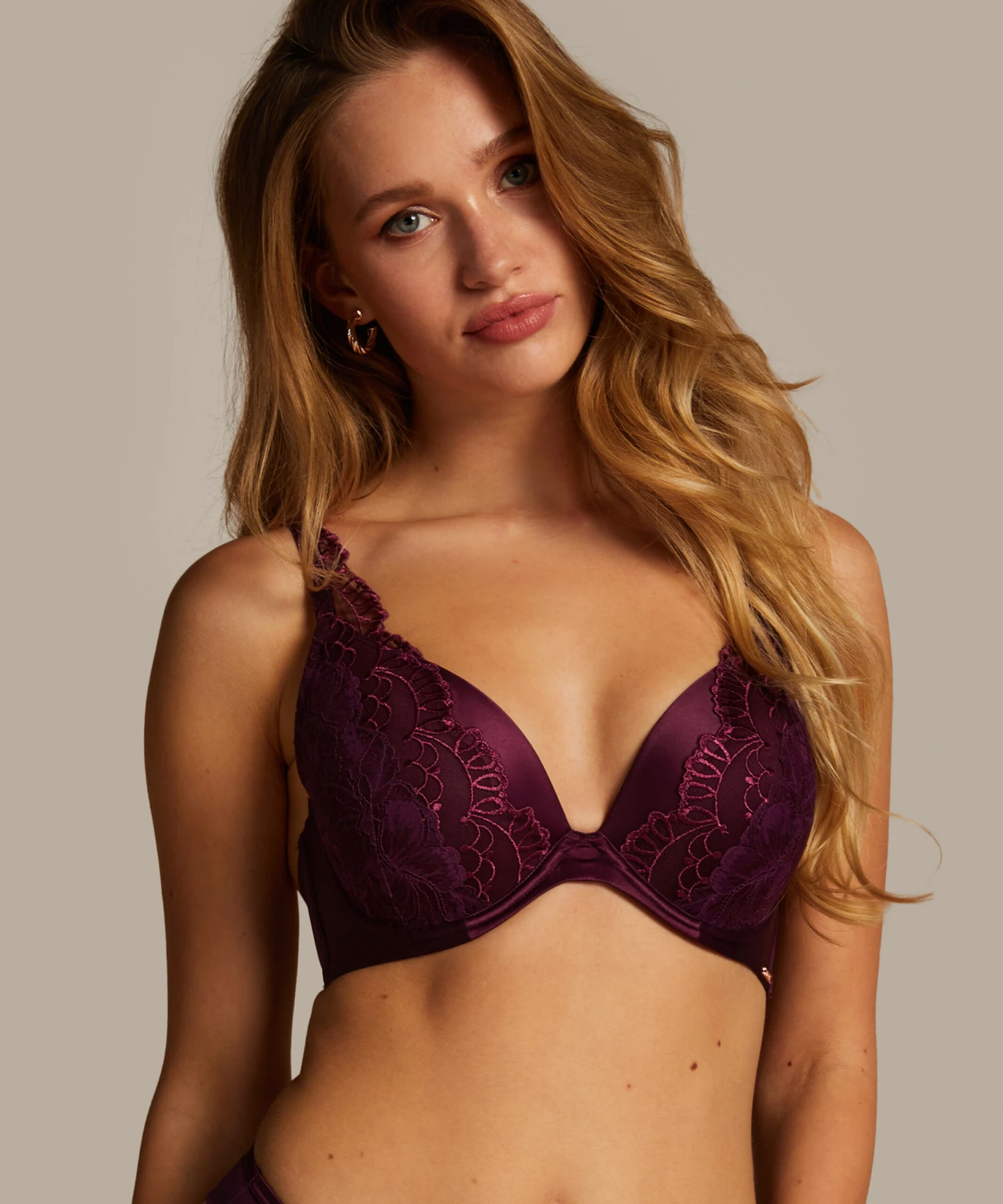 Samra Padded Underwired Push-Up Bra - Purple 1 Samra Padded Underwired Push-Up Bra - Purple