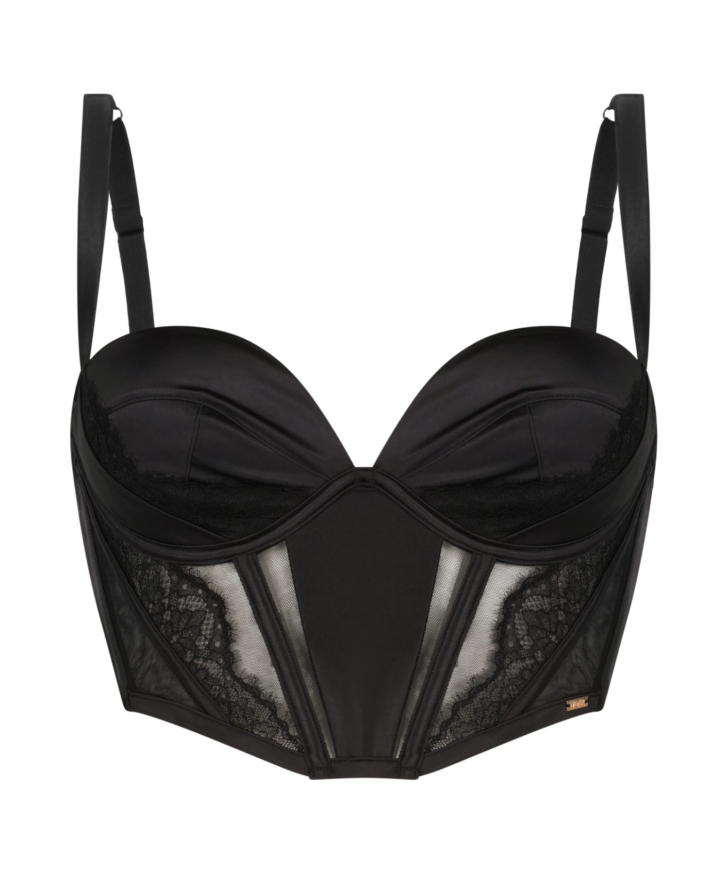 Nicole Padded Underwired Longline Bra - Black 7 Nicole Padded Underwired Longline Bra - Black - Image 7