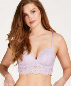 Shiloh Padded Non-wired Longline Bra - Purple
