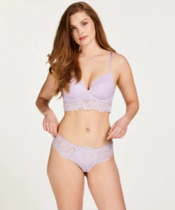 Shiloh Padded Non-wired Longline Bra - Purple -Deals Bare Bralettes Store 202608 3