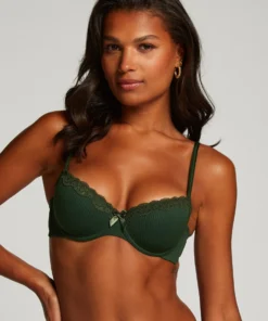 Lola Padded Underwired Bra - Green