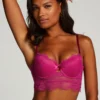Saffron Padded Underwired Longline Bra - Pink