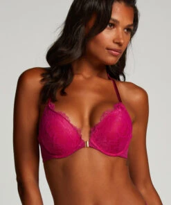 Saffron Padded Underwired Push-Up Bra - Pink