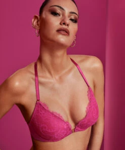 Saffron Padded Underwired Push-Up Bra - Pink 11 Saffron Padded Underwired Push-Up Bra - Pink -Deals Bare Bralettes Store 202669 17