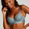 Luna Padded Underwired Longline Bra - Blue