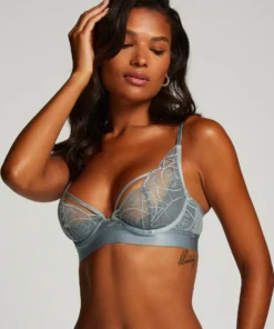 Luna Non-Padded Underwired Longline Bra - Blue