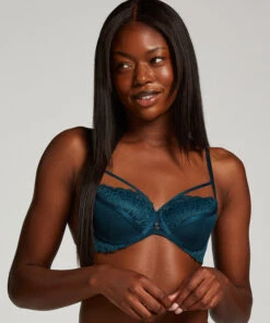 Riri Padded Underwired Bra - Blue