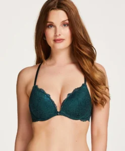 Marine Padded Underwired Push-Up Bra - Green