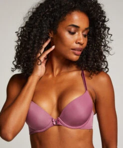 Plunge Padded Underwired Bra - Purple