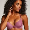 Plunge Padded Underwired Bra - Purple