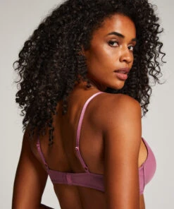 Plunge Padded Underwired Bra - Purple -Deals Bare Bralettes Store 202710 4