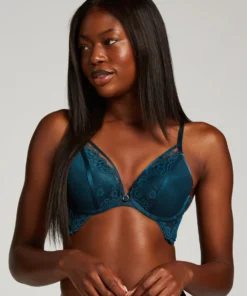 Riri Padded Underwired Push-Up Bra - Blue