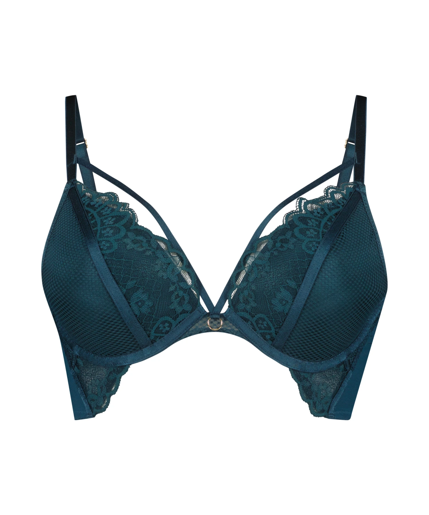Riri Padded Underwired Push-Up Bra - Blue 5 Riri Padded Underwired Push-Up Bra - Blue - Image 5