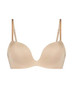 Deep-V Padded Underwired Push-Up Bra - Beige -Deals Bare Bralettes Store 202742 5