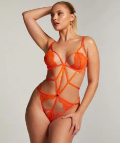 Private Open Crotch Mitzy Body - Orange