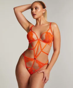 Private Open Crotch Mitzy Body - Orange