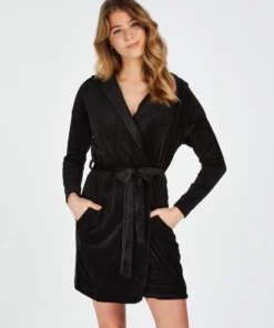 Velours Bathrobe - Black